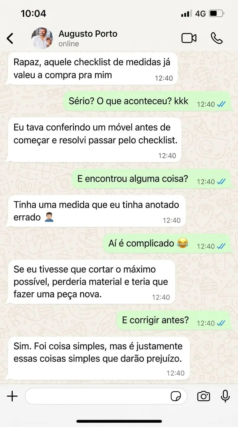 Depoimento de Augusto Porto sobre os projetos de marcenaria